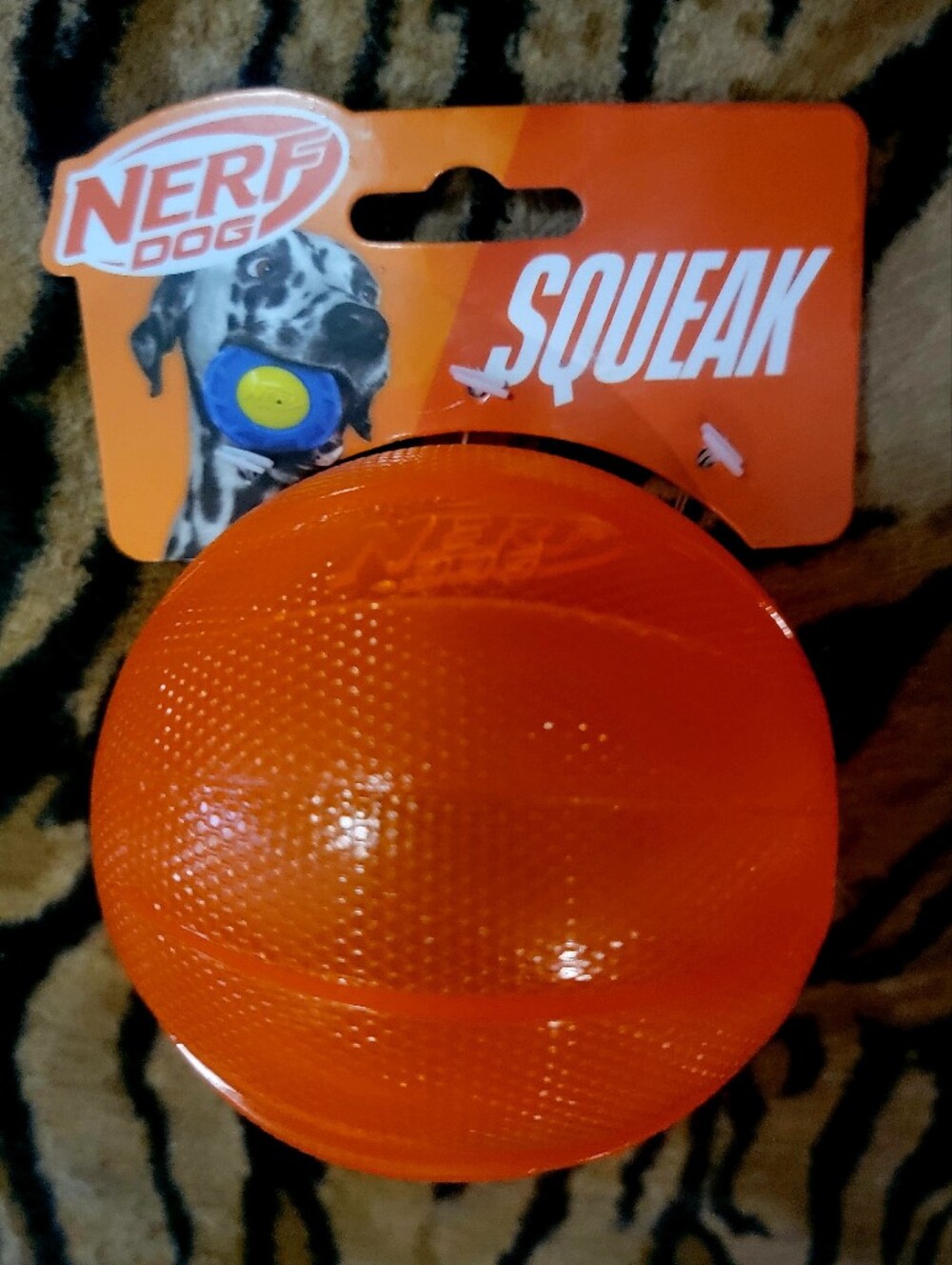 Nerf Dog Squeak Ball Orange Durable Halloween Theme Large Xlarge Ea.